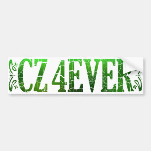 CZ 4 EVER i texturerad Grönt Bildekal
