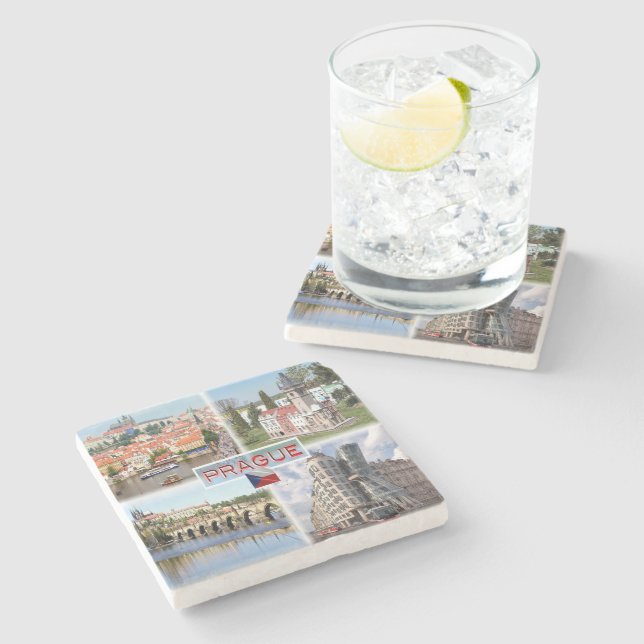 CZ Prag - Castle Old Town Hall - Charles Bridge Stenunderlägg (Sidan)