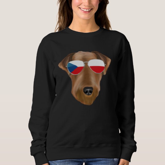 Czech Flag Airedale Terrier Dog Czech Republic Poc T Shirt (Framsida)