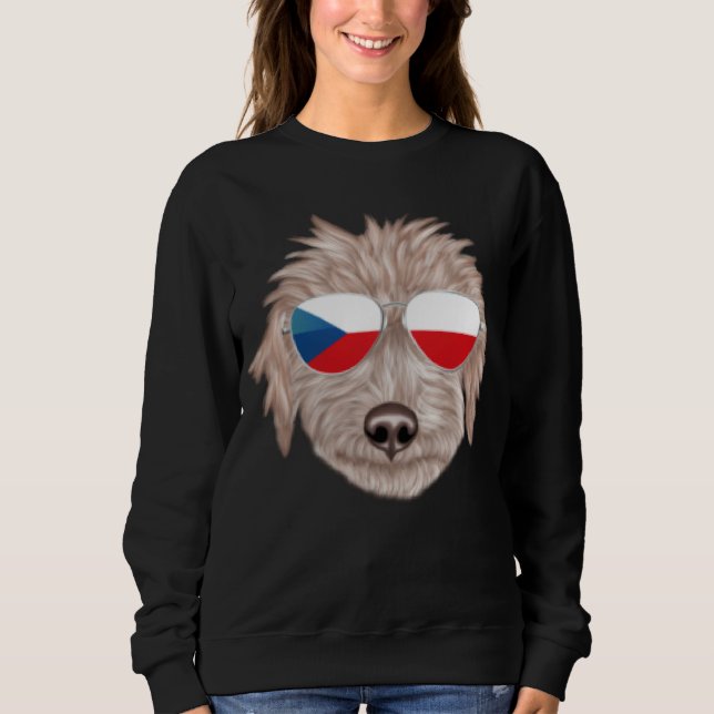 Czech Flag Bedlington Terrier Dog Czech Republic P T Shirt (Framsida)
