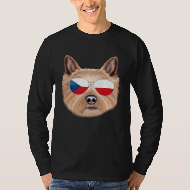 Czech Flag Norwich Terrier Dog Czech Republic Pock T Shirt (Framsida)