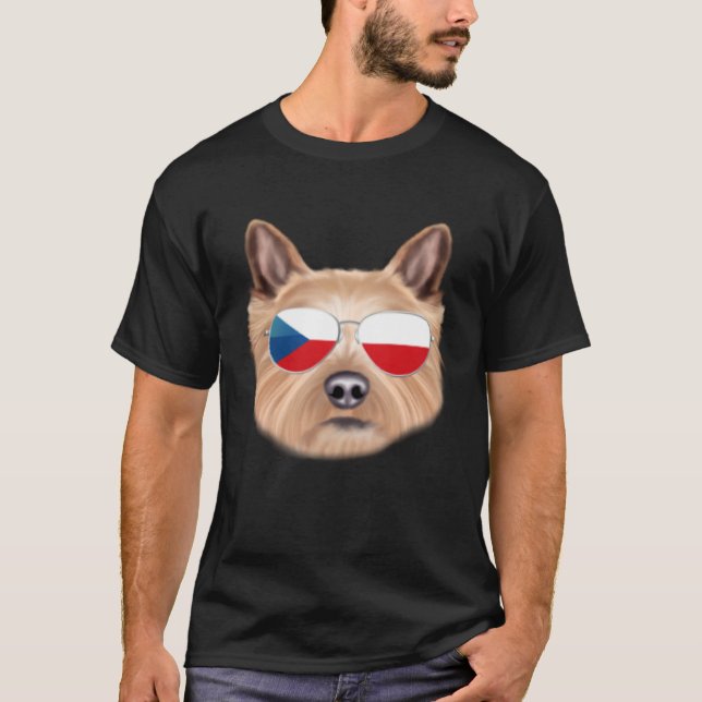 Czech Flag Norwich Terrier Dog Czech Republic Pock T Shirt (Framsida)