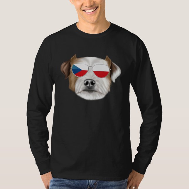 Czech Flag Parson Russell Terrier Dog Czech Republ T Shirt (Framsida)