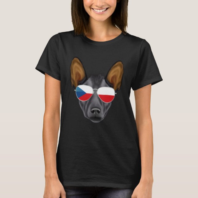 Czech Flag Xoloitzcuintli Dog Czech Republic Pocke T Shirt (Framsida)