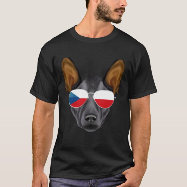 Czech Flag Xoloitzcuintli Dog Czech Republic Pocke T Shirt (Framsida)