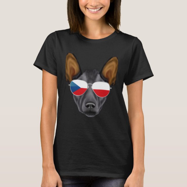 Czech Flag Xoloitzcuintli Dog Czech Republic Pocke T Shirt (Framsida)