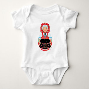 Czech Matryoshka Baby Bodykostym Tee Shirt