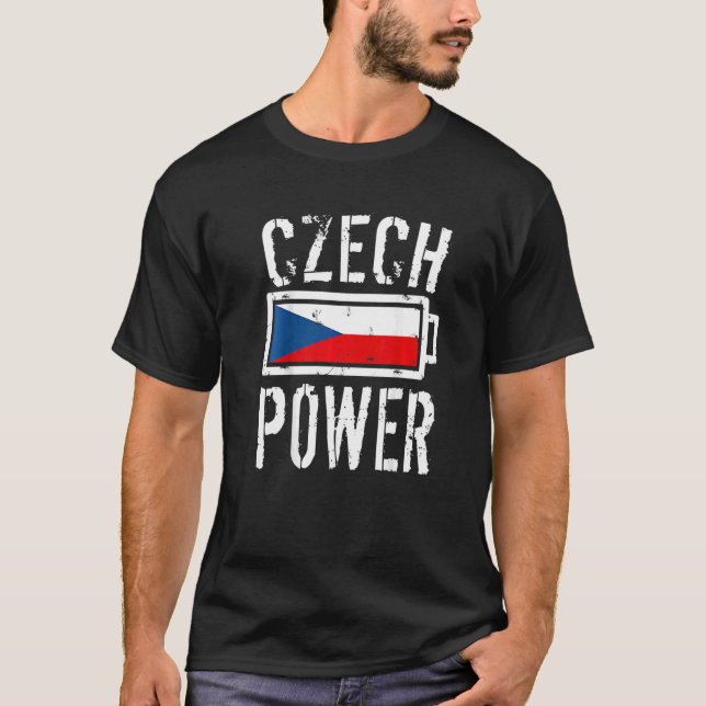 Czech Republic Flag  Czech Power Battery Proud T Shirt (Framsida)