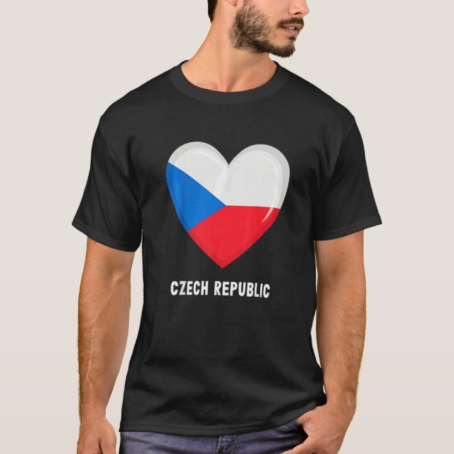Czech Republic Flag  Czech T Shirt (Framsida)