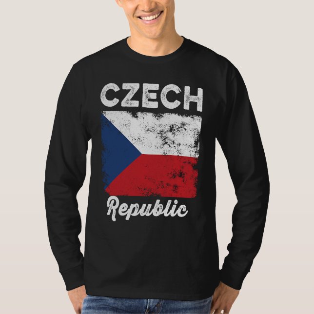 Czech Republic Flag Distressed  Men Women Kids  Cz T Shirt (Framsida)