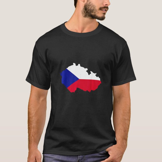 Czech Republic map flag   T Shirt (Framsida)