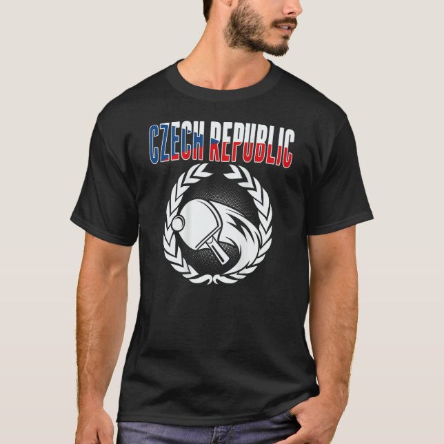 Czech Republic Ping Pong  Czech Table Tennis Suppo T Shirt (Framsida)