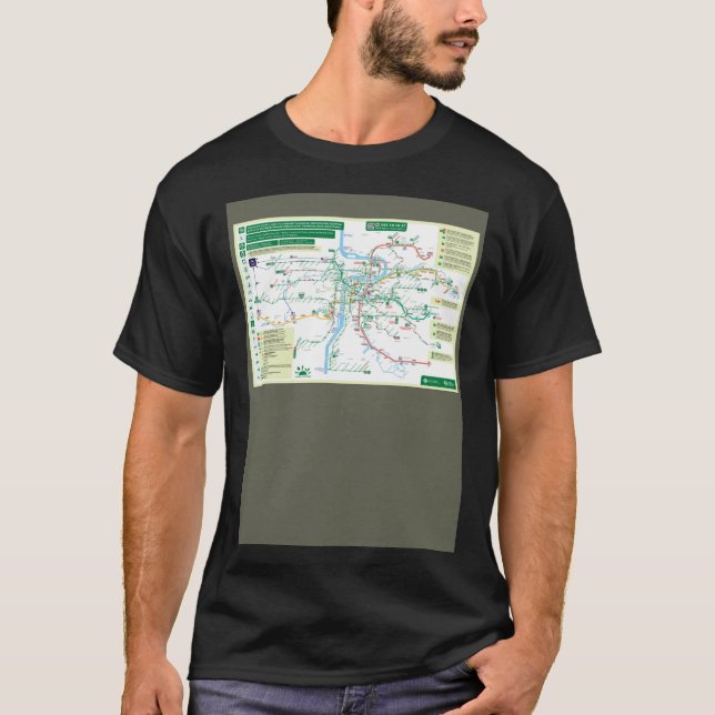 Czech Republic  Prague  Praha  Metro Map  HD T Shirt (Framsida)