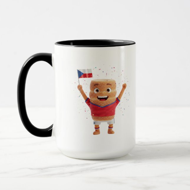 Czech Republic Soccer Mug - Funny Cinnamon Roll  Mugg (Vänster)