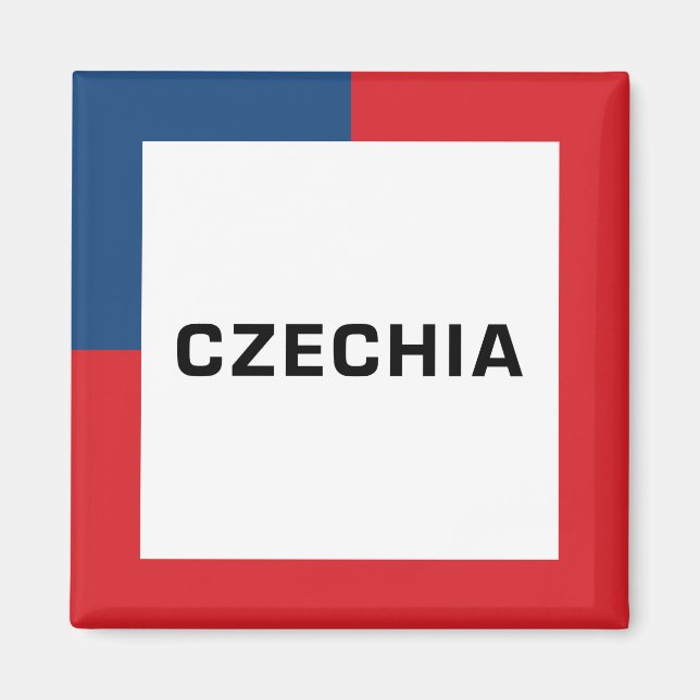 Czechia 01A - Flagga Färg Magnet (Framsidan)