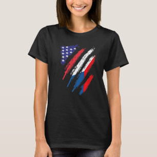 Czechia American Grown Flagga USA Patriot Heritage T Shirt