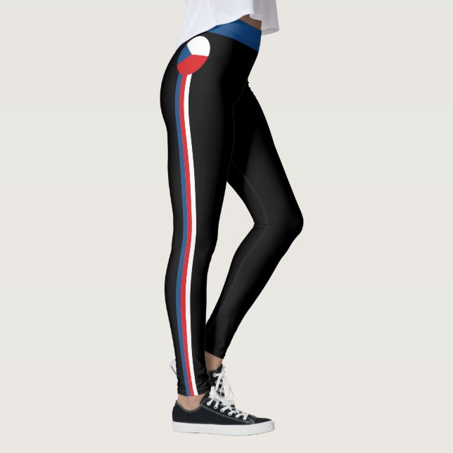 Czechia & Czech Flagga, mode, Fitness, Sports Legg Leggings (Höger)