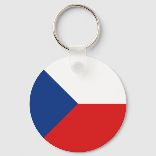Czechia Fisheye Flagga Keychain Nyckelring (Framsida)