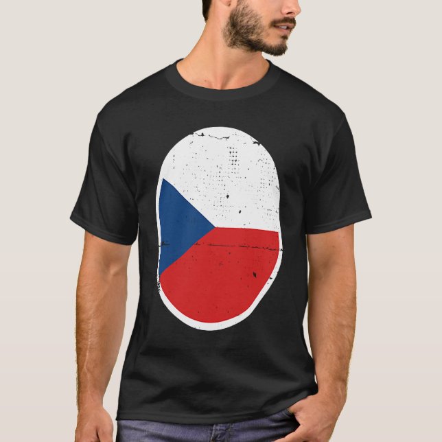 Czechia Flag Proud Czech T Shirt (Framsida)