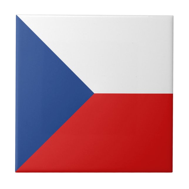 Czechia Flagga Ceramic Tile Kakelplatta (Framsidan)