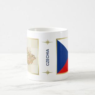 Czechia Flagga + Karta Mugg
