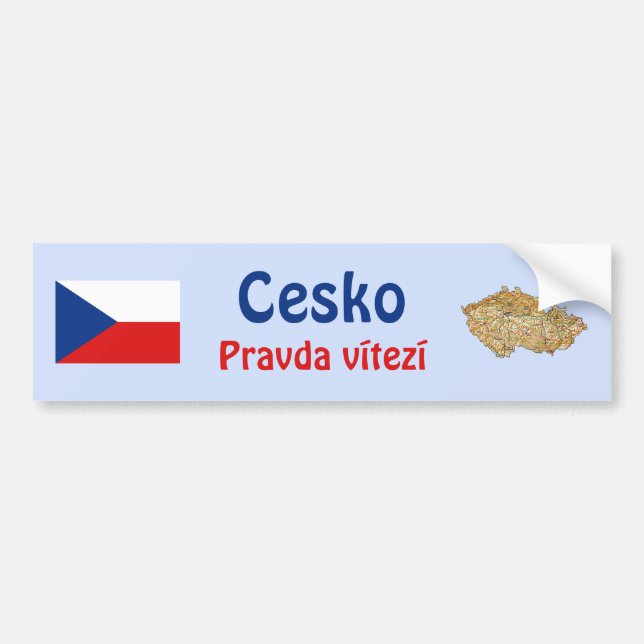 Czechia flagga + Kartabildekal Bildekal (Framsidan)