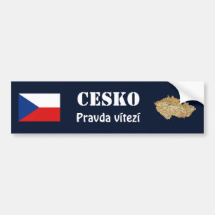 Czechia flagga + Kartabildekal Bildekal