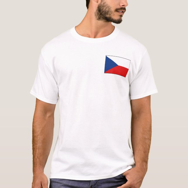 Czechia flagga och kartaT-tröja Tee (Framsida)
