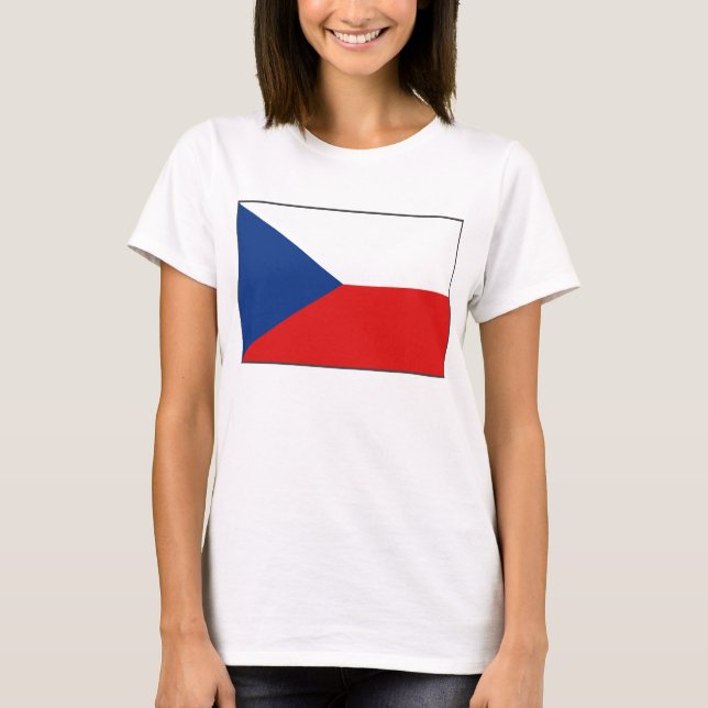 Czechia Flagga x Karta T-Shirt (Framsida)
