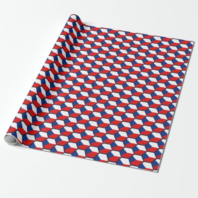 Czechia flaggahonungskaka som slår in papper presentpapper (Utrullad)