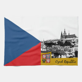 Czechia-matning, tjeckisk Flagga, Pragkockar Kökshandduk