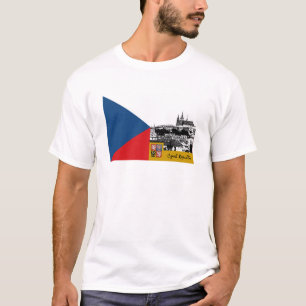 Czechia Tee, Prag och Tjeckiska Flagga mode T Shirt