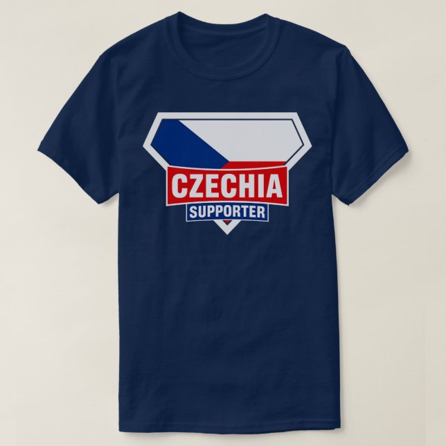 Czechia Toppen Flagga Supporter T Shirt (Design framsida)