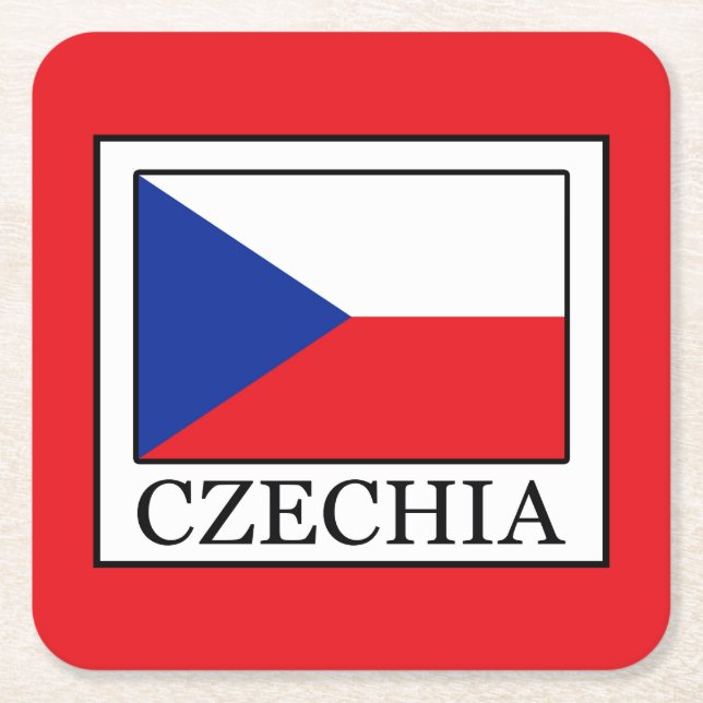 Czechia Underlägg Papper Kvadrat (Framsidan)