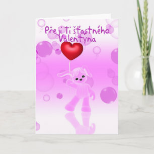 Czechoslovakian valentin kort för daghälsning - Cu