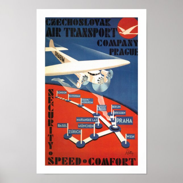 Czechoslovakiska Luft Transport Poster (Framsidan)