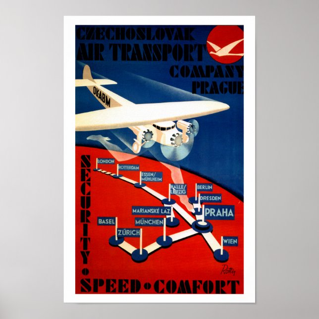 Czechoslovakiska Luft Transport Poster (Framsidan)