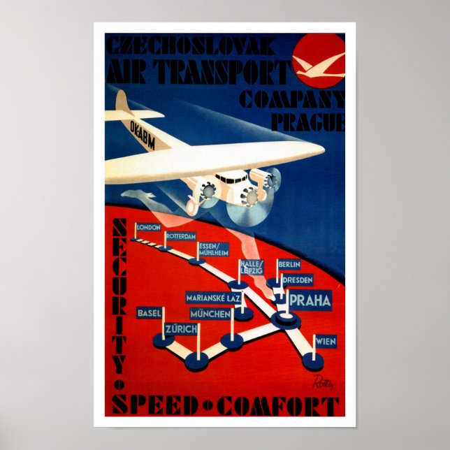 Czechoslovakiska Luft Transport Poster (Framsidan)