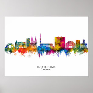 Częstochowa Polen Siluett Poster