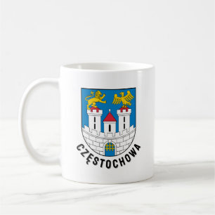 Częstochowas vapen, Polen Kaffemugg