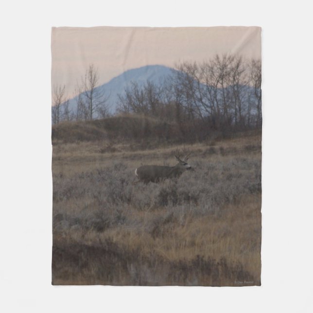 D12 Mula hjortbock och Sweet Grass Hills Fleecefilt (Framsidan)