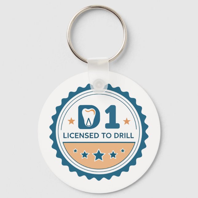 D1 to DDS Dental Student Button Nyckelring (Framsida)