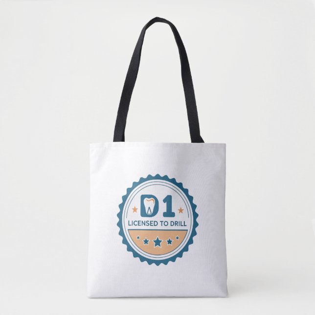 D1 to DDS  Dental Student Tote Bag Tygkasse (Framsida)