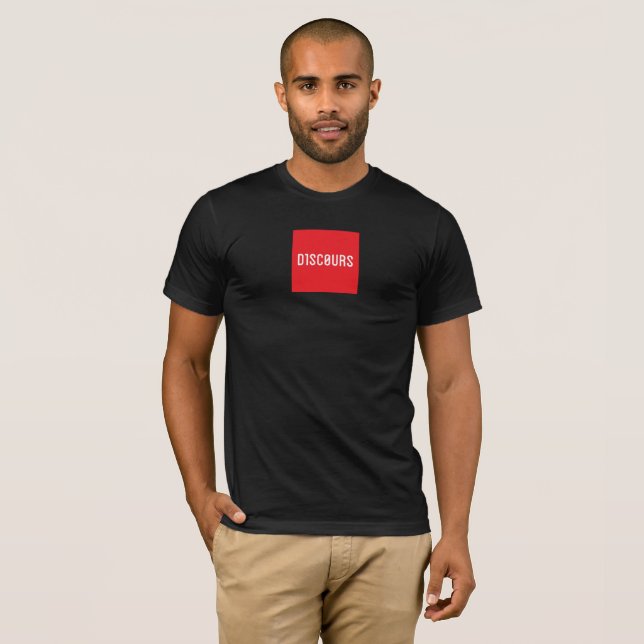 D1SC0URS röd fyrkantig skjorta T Shirt (Hel framsida)