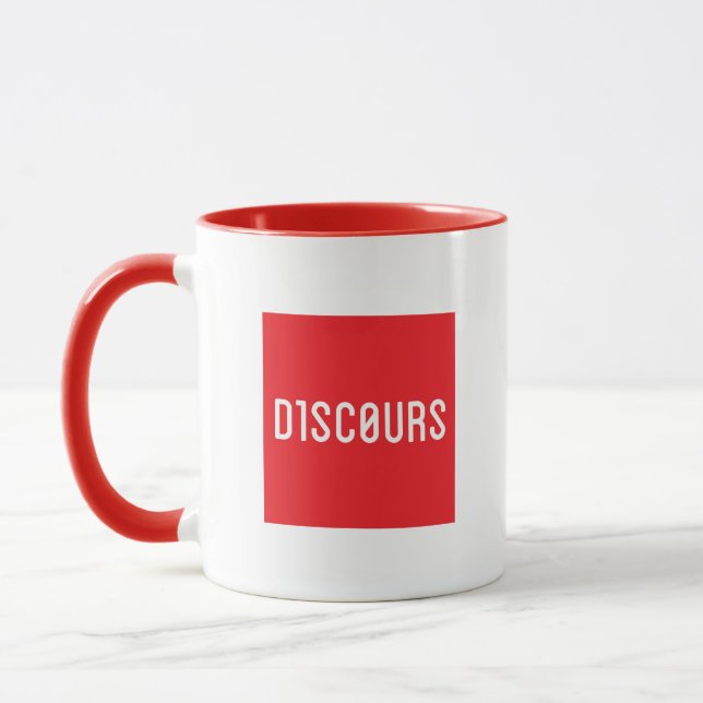 D1SC0URS röd logomugg Mugg (Vänster)