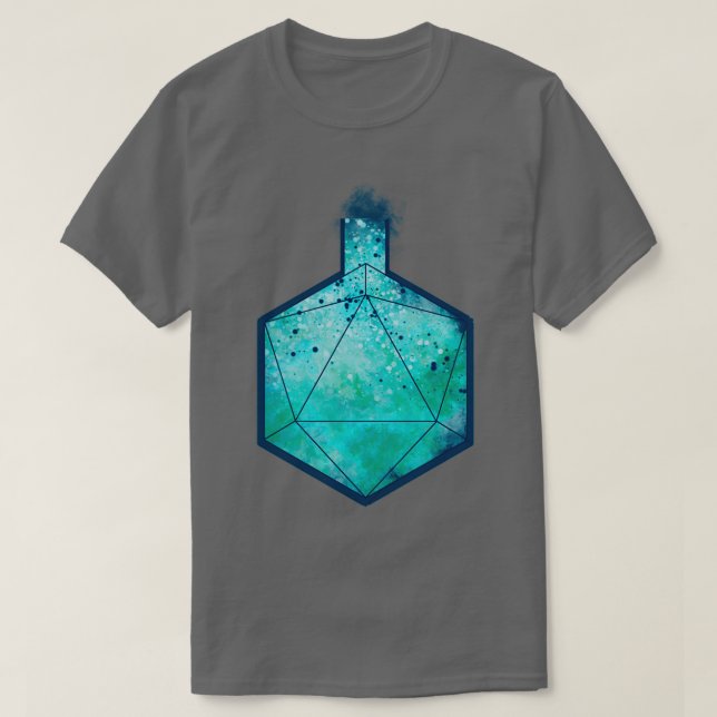 D20 Alchemy Flaska Blue T Shirt (Design framsida)