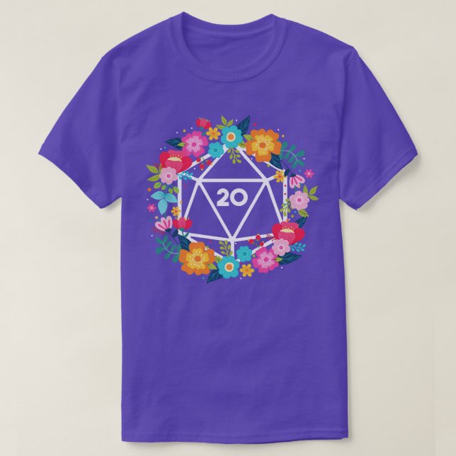 D20 Blommigt Utandning T Shirt (Design framsida)
