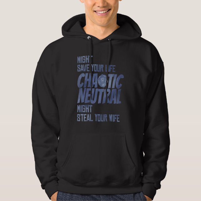 D20 Critical Roles Dice Tabletop Chaotic Neutral D Hoodie (Framsida)