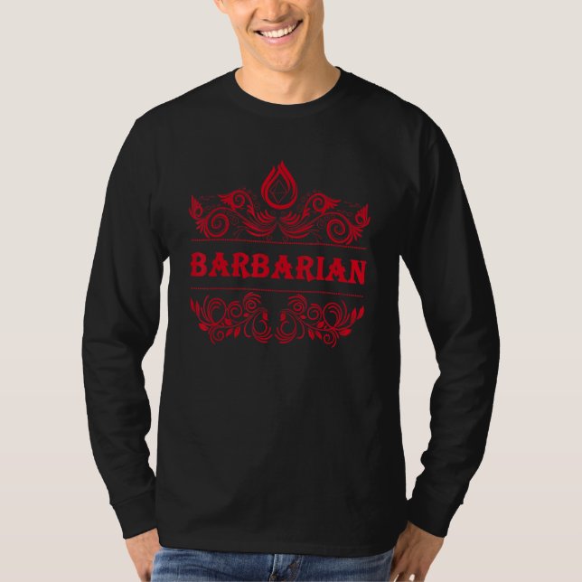 D20 Dice Barbarian Rpg Class Tabletop Roleplay T Shirt (Framsida)