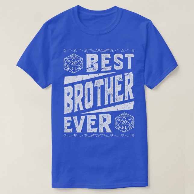 D20 Dice Best Brother Game Master Tabletop Rolepla T Shirt (Design framsida)